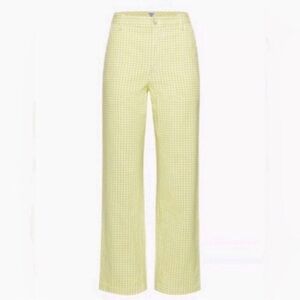 Sunday Best Lemon Checkered Straight Leg Pants